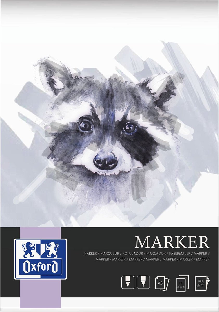 Bloc marqueur Oxford - a3 - 15 feuilles - 180g