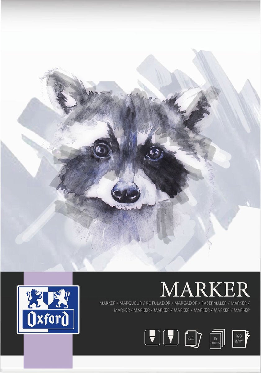 Bloc marqueur Oxford - a4 - 15 feuilles - 180g - collé