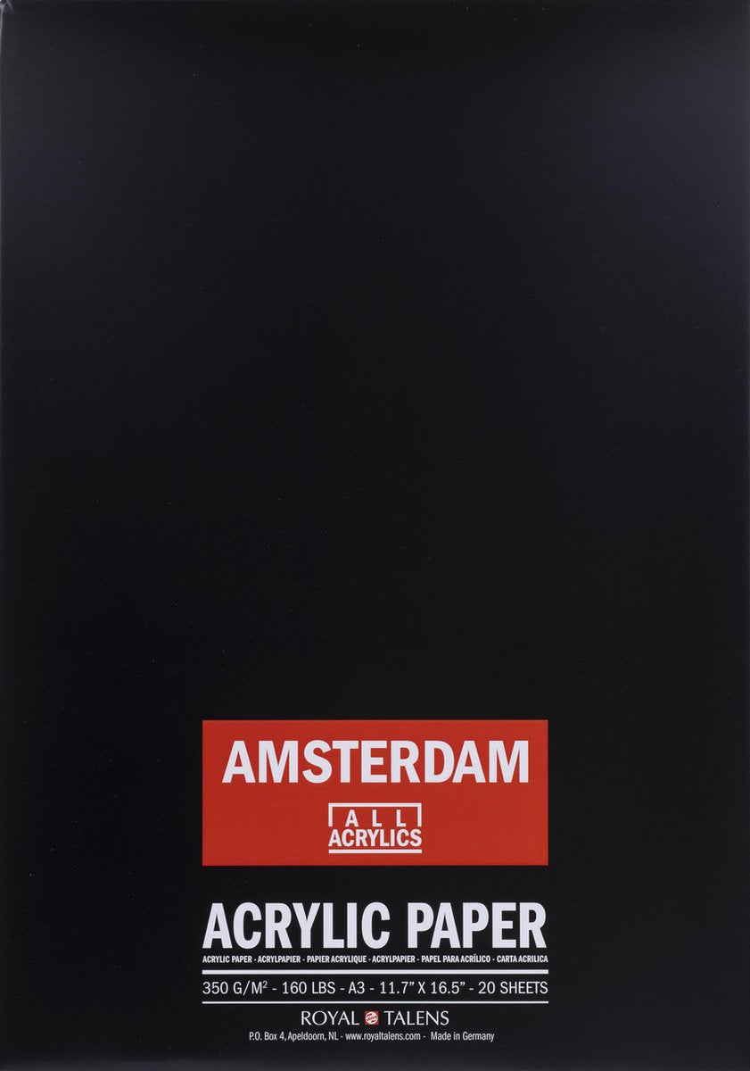 Papier acrylique Amsterdam | 42 x 29,7 cm (a3), 350 g, 20 feuilles