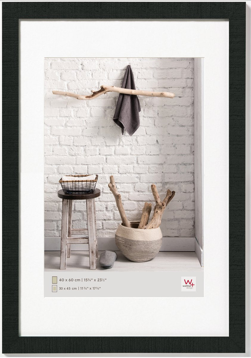 Walther home - cadre en bois - format photo 40x60 cm - noir