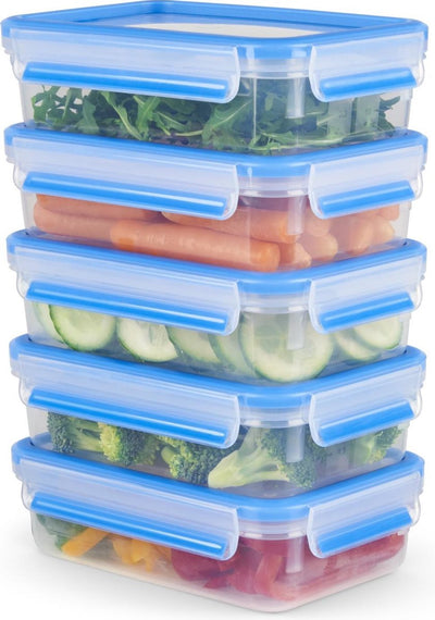 Tefal Masterseal Fresh N1030710 Mealprep Coffret de conservation alimentaire - 5x 0,8 l - 100 % étanche - Récipients alimentaires - Passe au micro-ondes