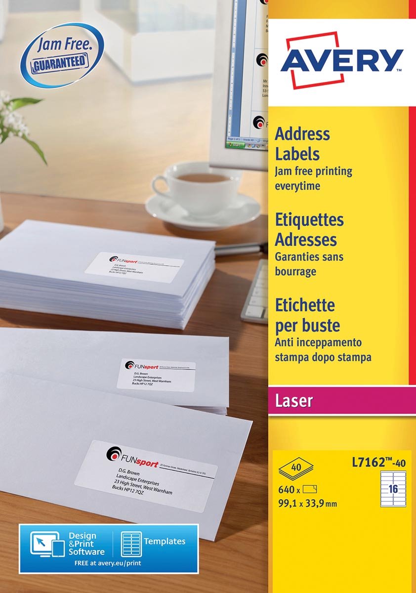 Étiquettes d'adresse Avery l7162-40