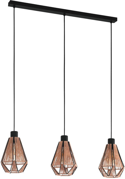 Lampe suspendue Eglo adwickle - e27 - 87 cm - marron noir