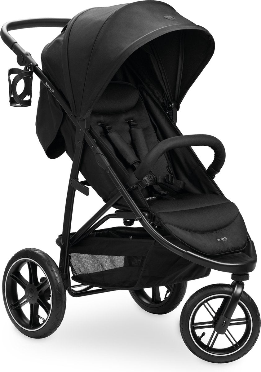 Hauck rapid 3 air - buggy - roue pneumatique - adapté à la ville et à la forêt - noir
