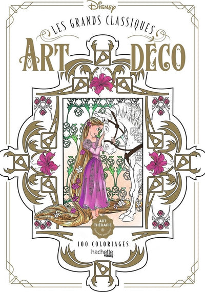 Hachette héros disney les grands classiques art déco 100 coloriages - hachette - livre de coloriage pour adultes