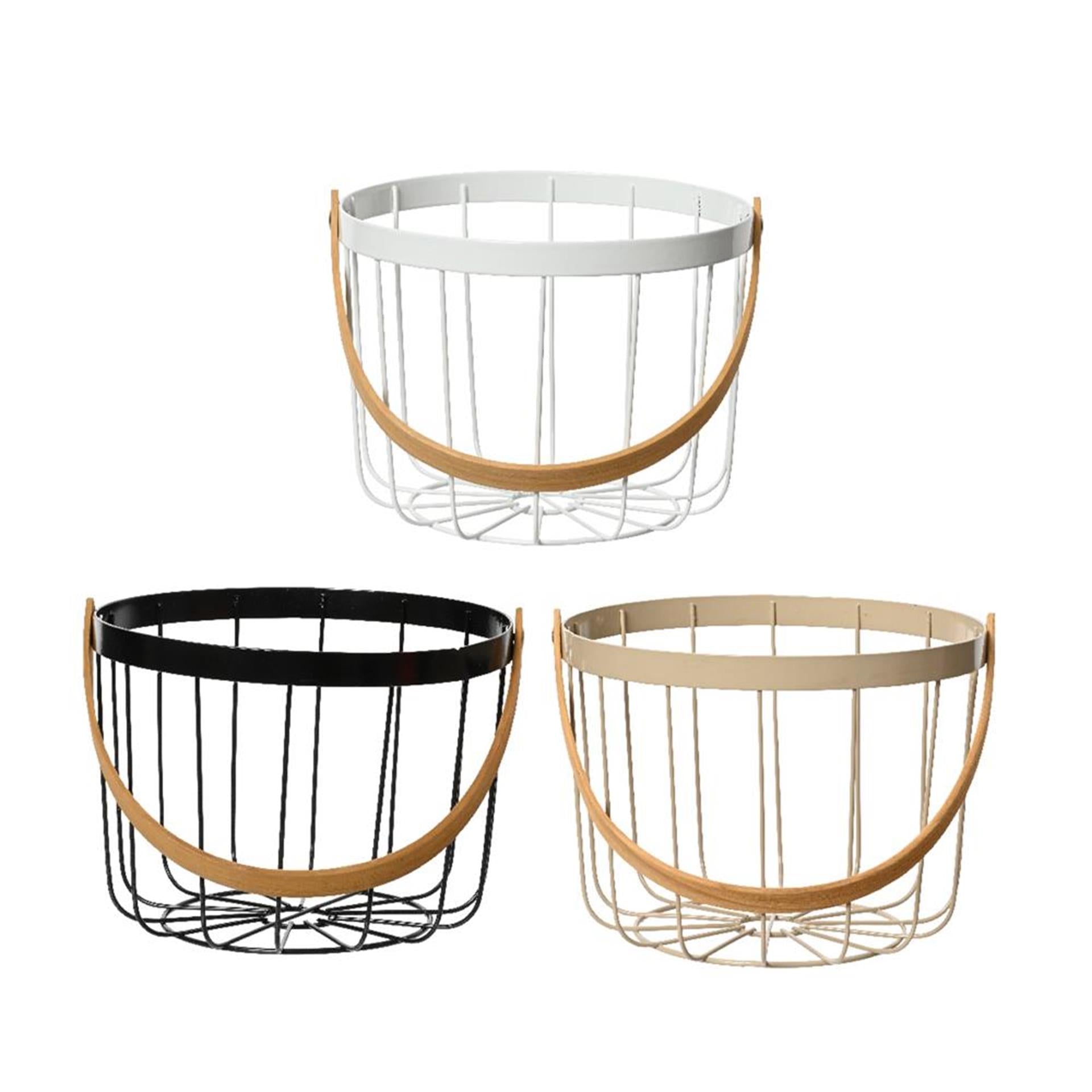 Panier Decoris avec anse métal 3 assortis