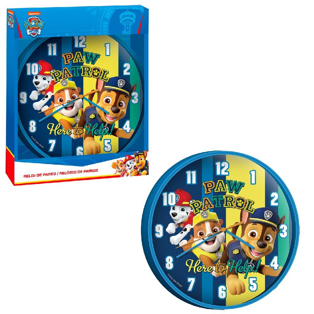 Horloge murale de patrouille de patrouille 25 cm bleu