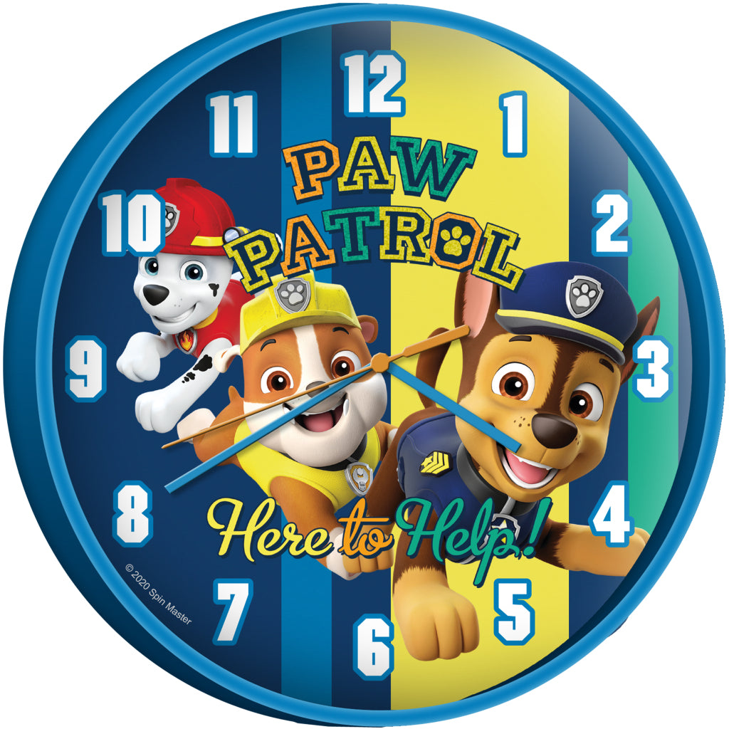 Horloge murale de patrouille de patrouille 25 cm bleu