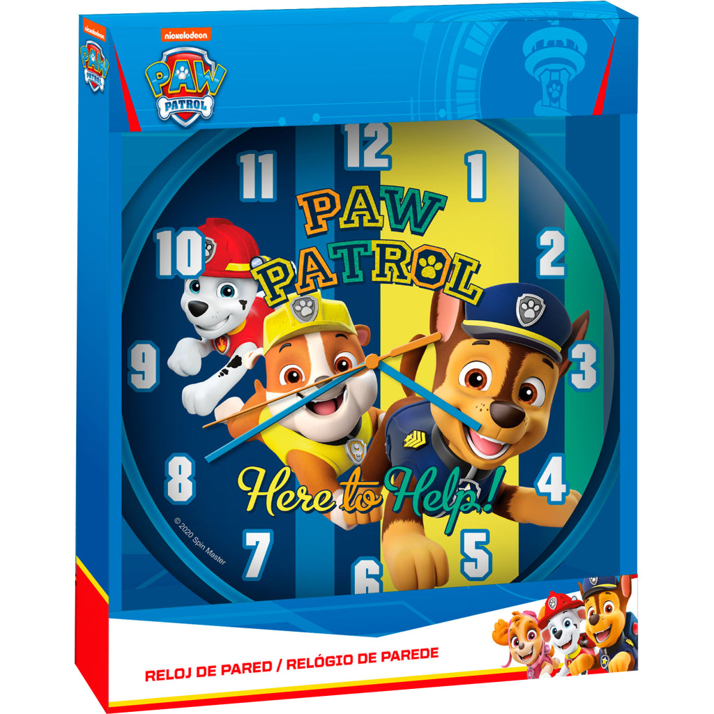 Horloge murale de patrouille de patrouille 25 cm bleu