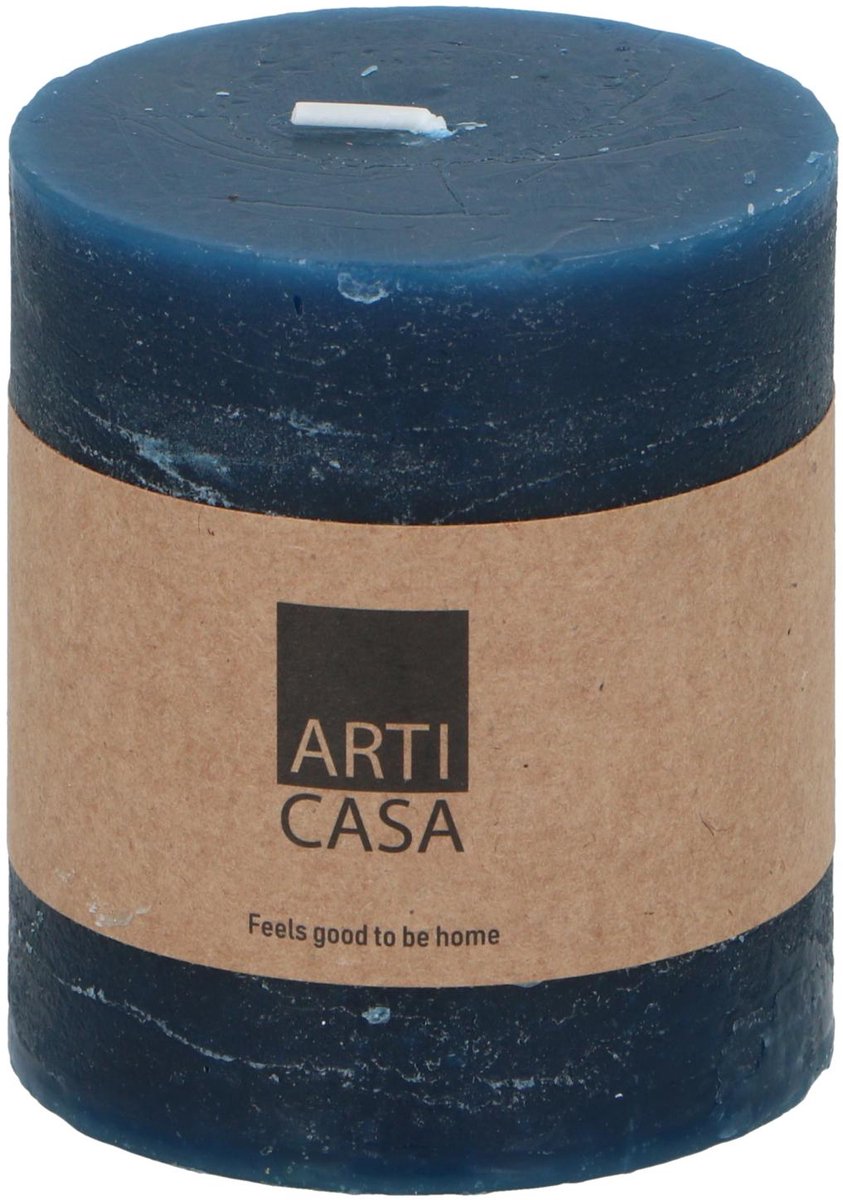 Bougie pilier Arti casa ø7 x 8 cm - 30 heures de combustion - bleu foncé