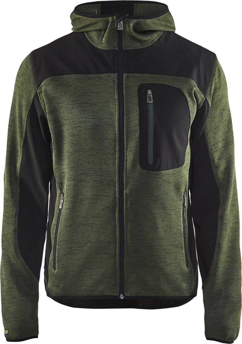 Blåkläder blaklader cardigan tricoté avec softshell 4930-2117 - vert armée noir - xxl