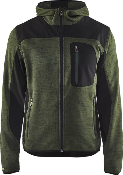 Blåkläder blaklader cardigan tricoté avec softshell 4930-2117 - vert armée noir - xxl