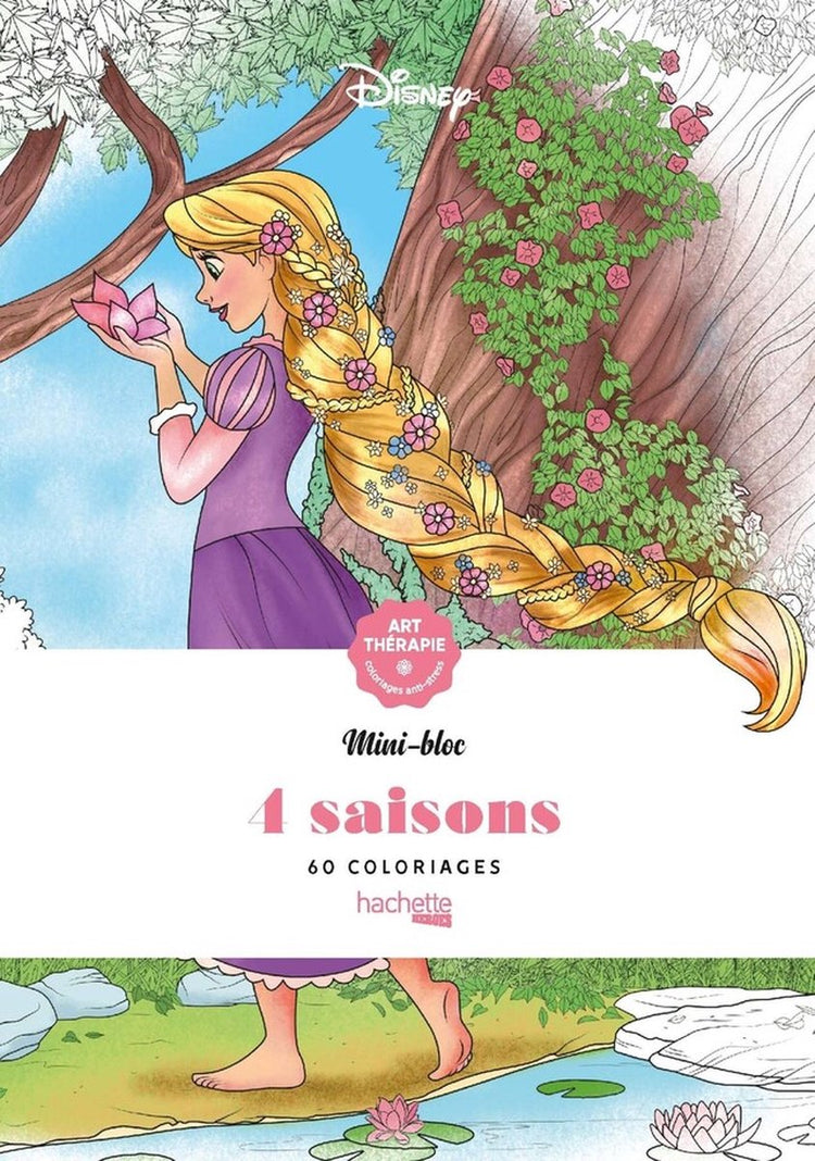 Hachette héros disney mini bloc 4 saisons 60 coloriages - - livre de coloriage pour adultes