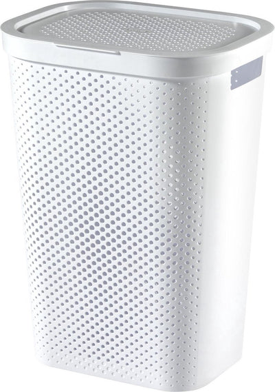 Panier à linge Curver Infinity Dots - 60 l - blanc