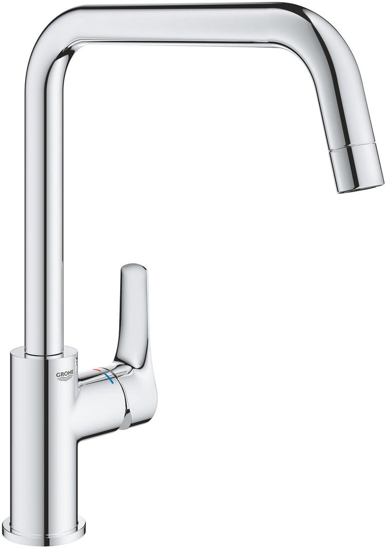 Mitigeur de cuisine Grohe via – bec haut – bec tube orientable (150°) – sans plomb ni nickel (zéro) – chromé