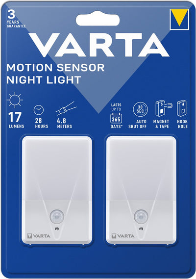 Varta veilleuse à détecteur de mouvement twin 16624101402 lampe de nuit avec détecteur de mouvement LED blanc