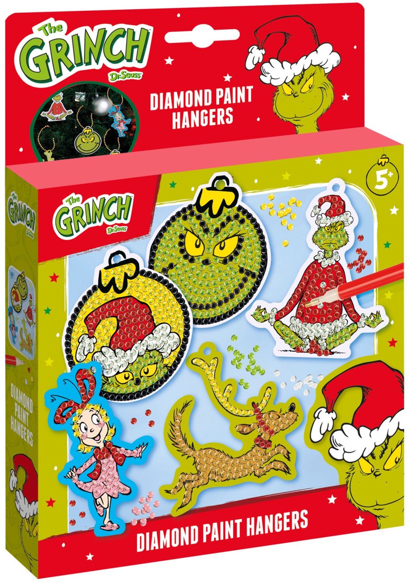 Les cintres de Noël de la peinture au diamant totum font le grinch
