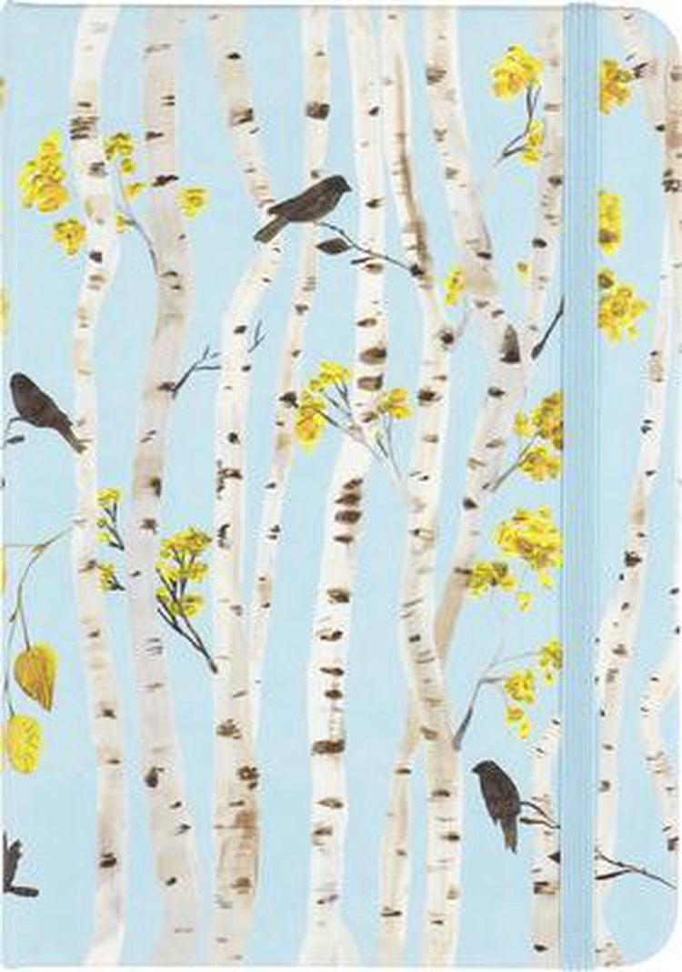 Carnet compact Peter Pauper - bois de bouleau - avec fermeture élastique - 13x18 cm