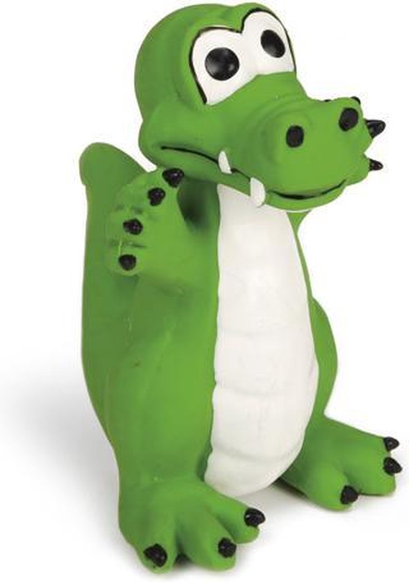 Beeztees crocodile en latex - jouet pour chien - vert - 12x10x10 cm