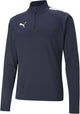 Maillot de sport Puma teamliga 1 4 zip top pour homme - bleu marine- blanc