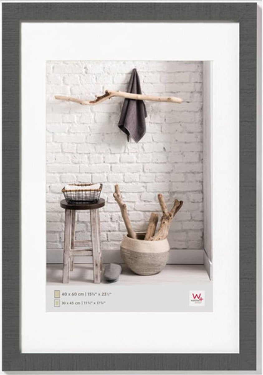 Walther home - cadre en bois - format photo 40x60 cm - gris