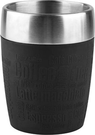Bouteille thermos Tefal Travel Cup - 200 ml - acier inoxydable - noir - double paroi - pour boissons chaudes et froides