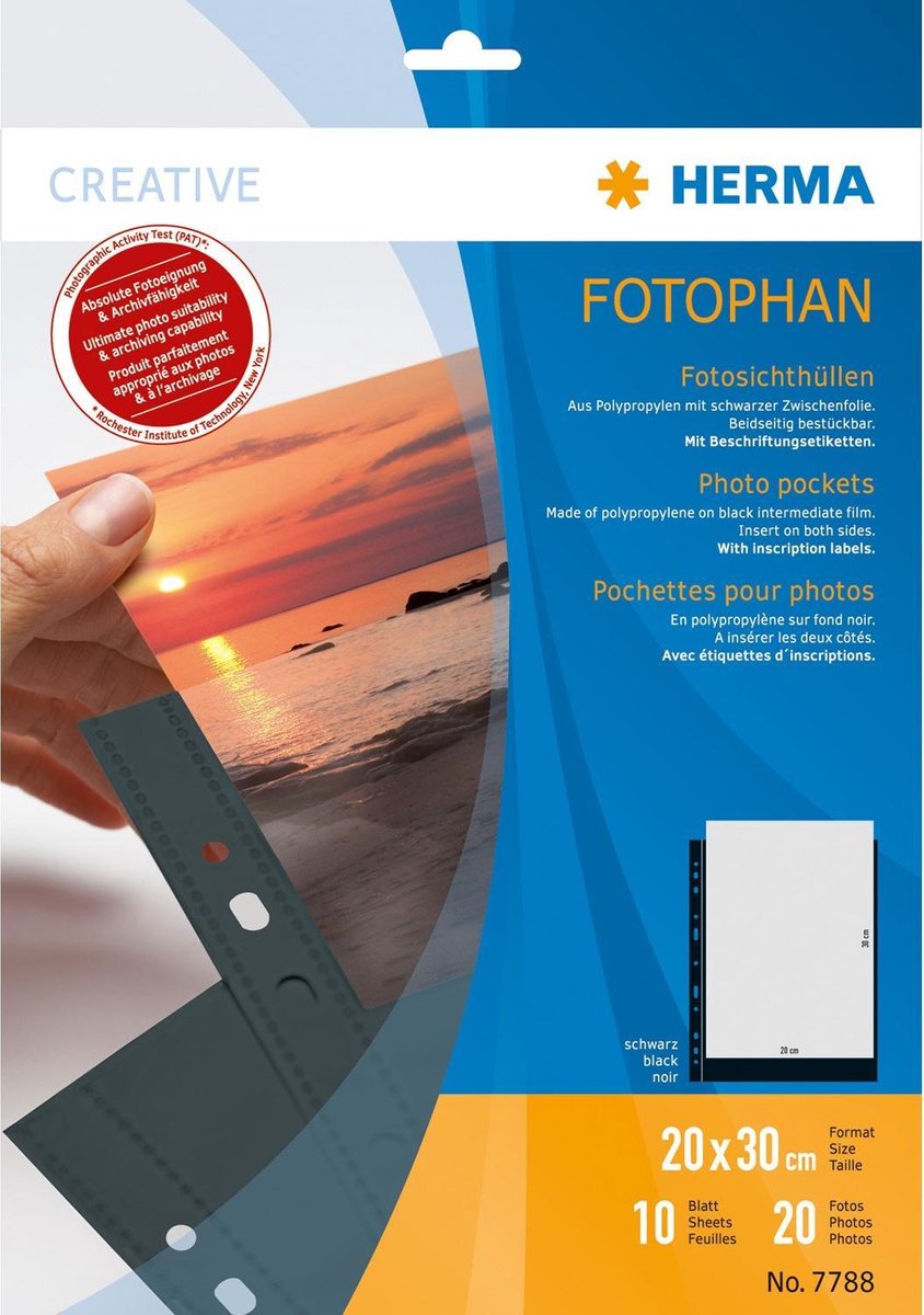 Herma fotophan 20x30 noir 10 feuilles 7788