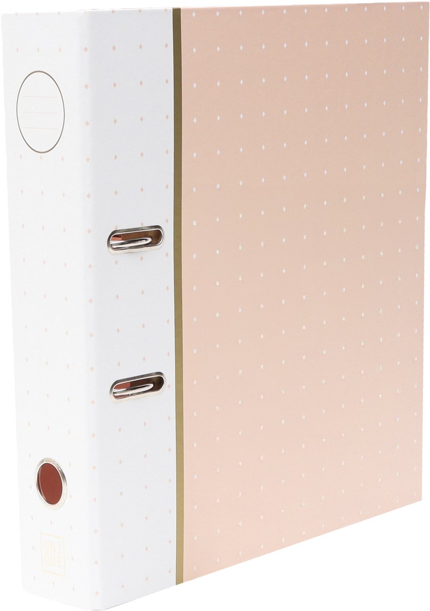 Ancor classeur unique a4 2r 8cm points rose - an-121810-c
