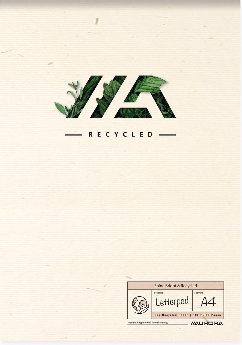Bloc-notes recyclé Aurora Shine Bright | pi a4 | doublé