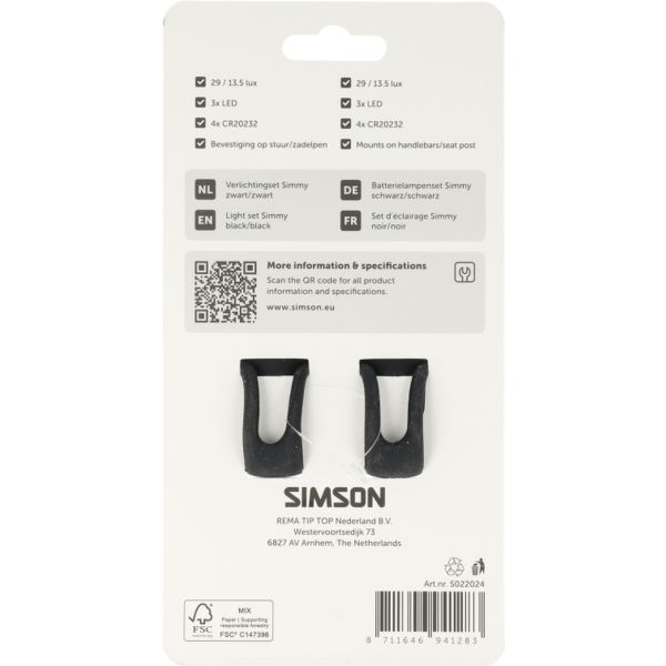 Kit d'éclairage Simson batterie Simmy LED 29 13,5lux