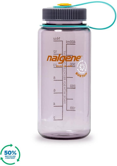 Nalgene - bouteille à large goulot - gourde - bouteille d'eau - étanche - 500 ml - sans bpa - sustain - aubergine