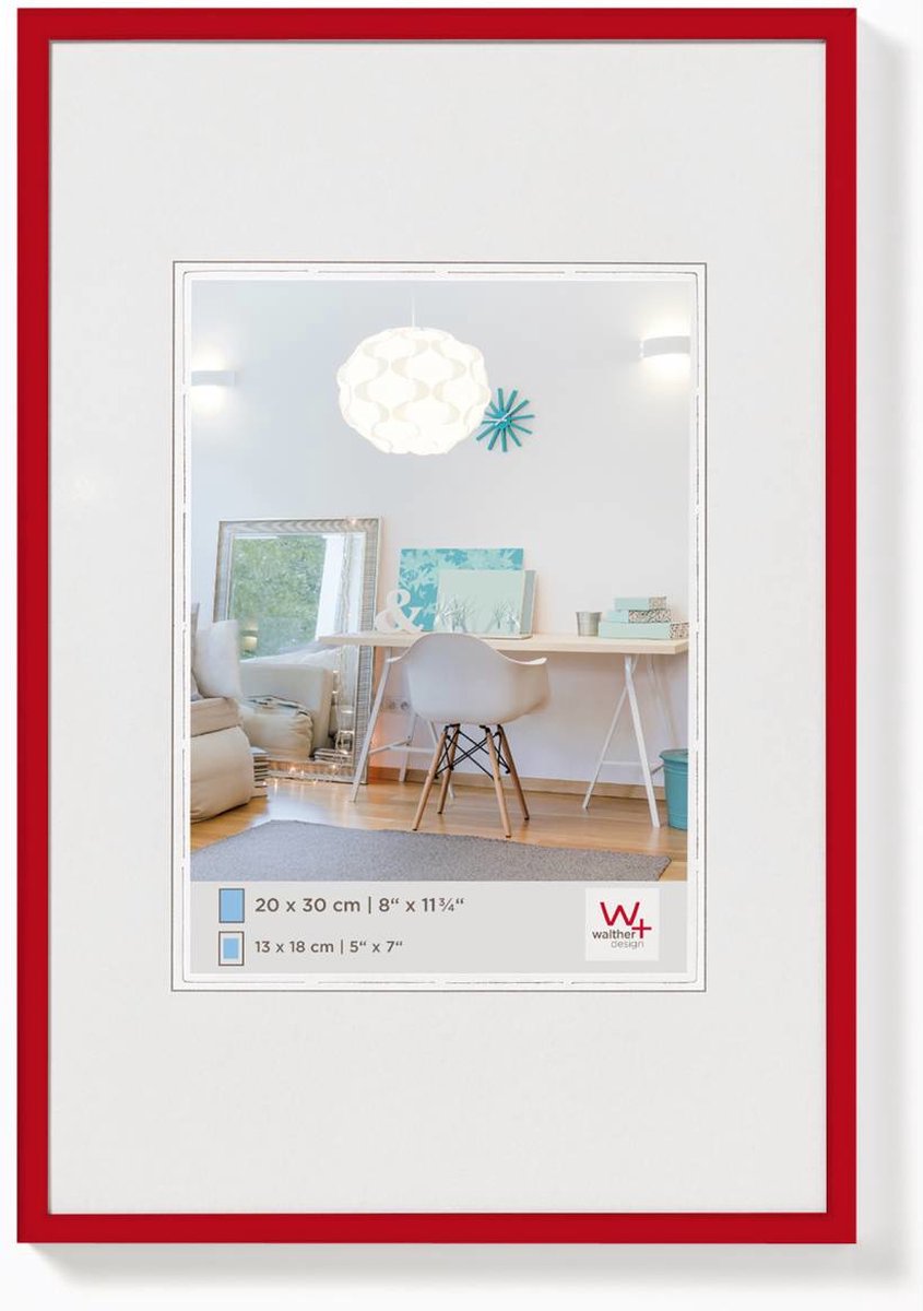Walther new lifestyle - cadre en plastique - format photo 40x60 cm - rouge