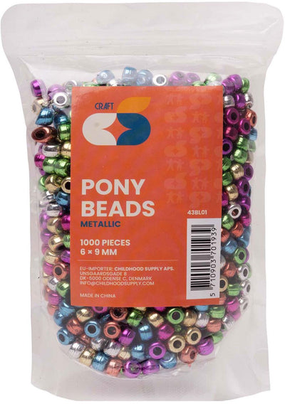 Colorations - Pony Perles métalliques 6x9 mm, 1000st.