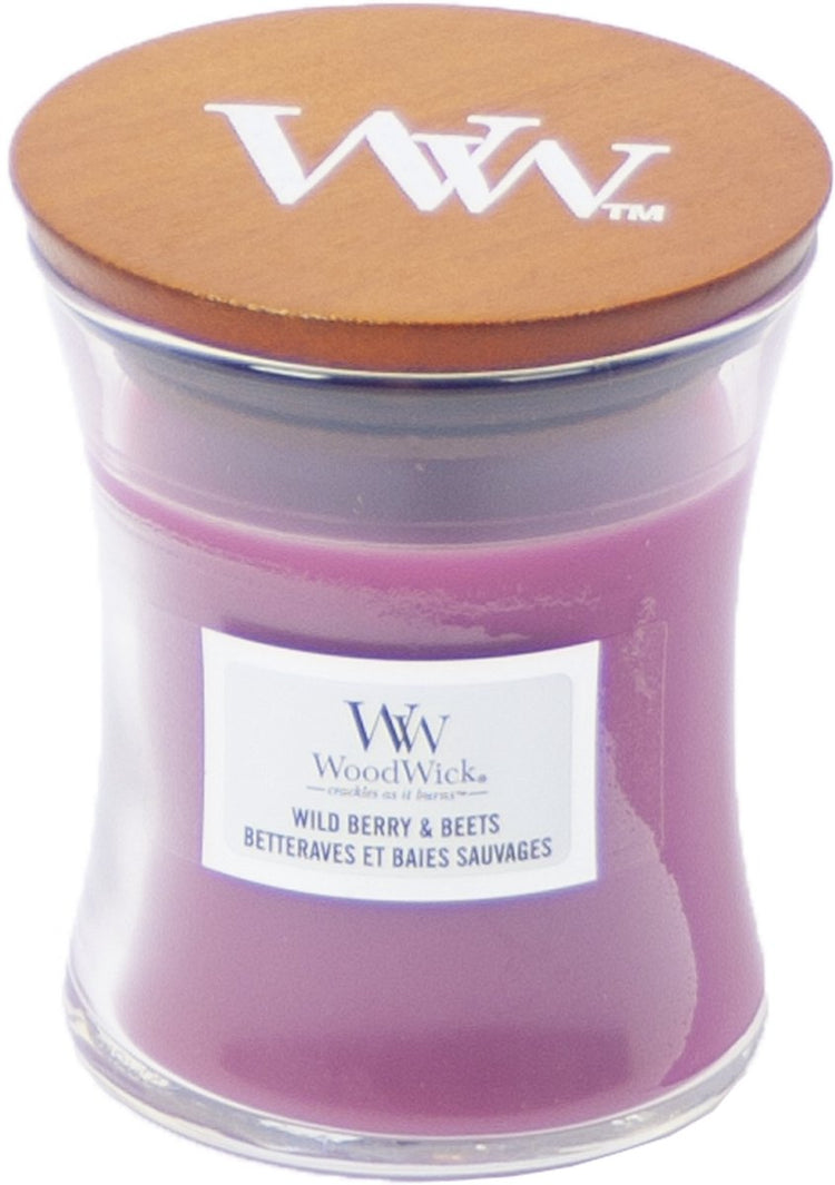 Mini bougie bougie parfumée Woodwick - betteraves aux fruits sauvages - 20 heures de combustion - 85gr - 8 cm ø 7 cm