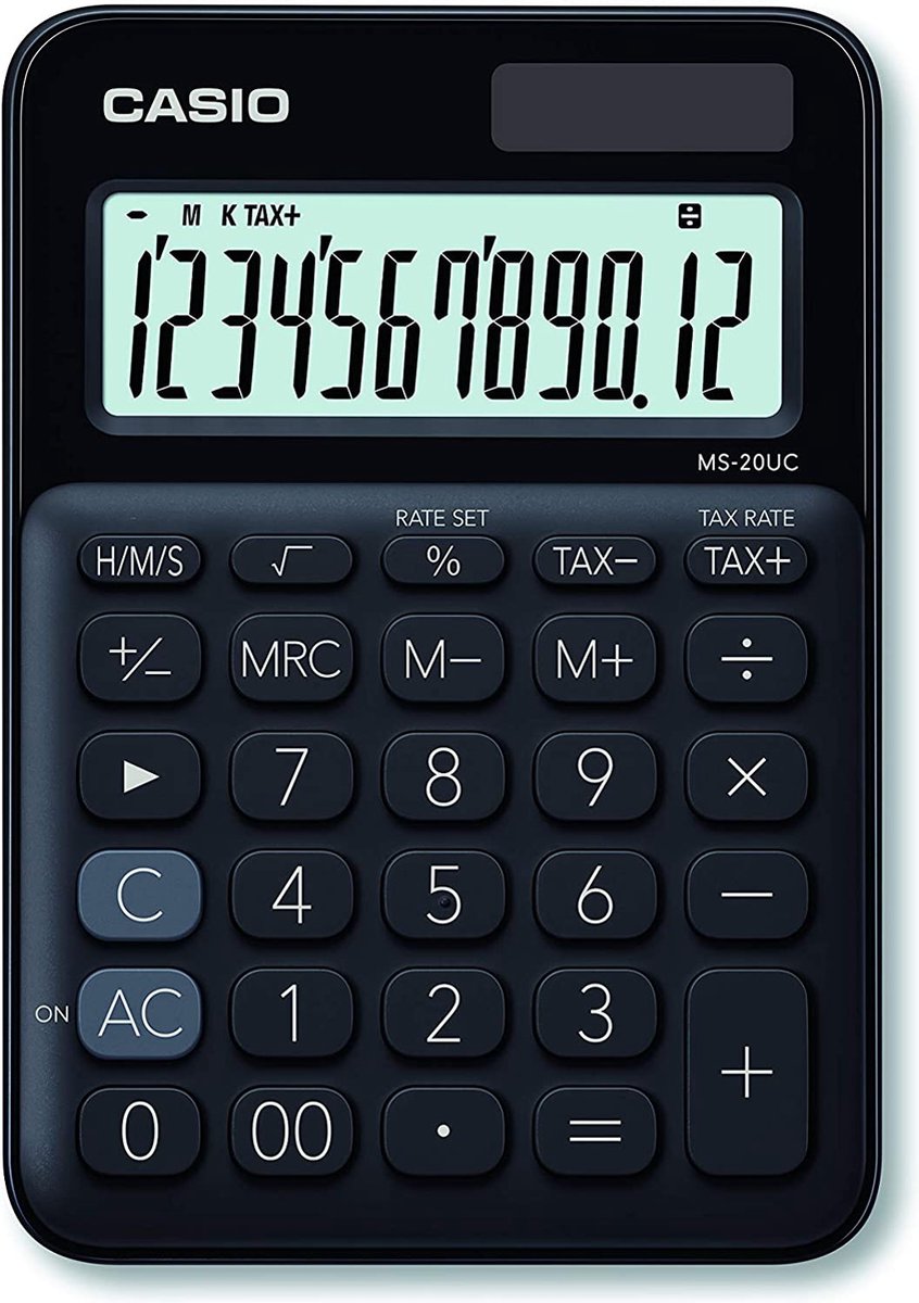 Calculatrice de bureau Casio MS-20UC-BK noir