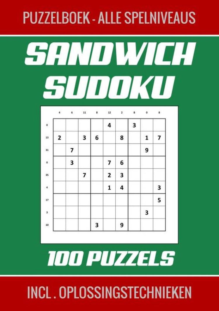 Sandwich sudoku - livre de puzzles, tous niveaux de jeu - 100 puzzles incl. techniques de résolution