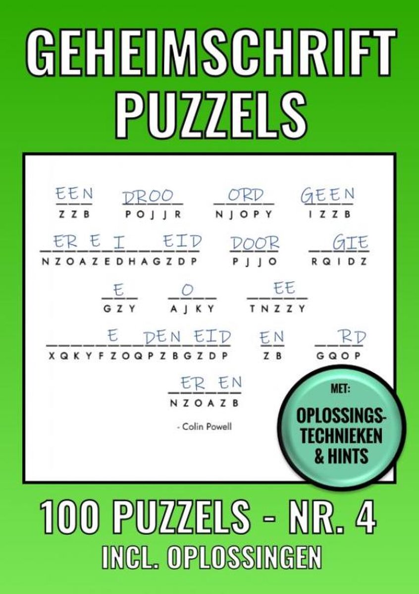 Livre de puzzles à code secret sans marque, sans marque, no. 4 à 100 puzzles - y compris explication, conseils et solutions
