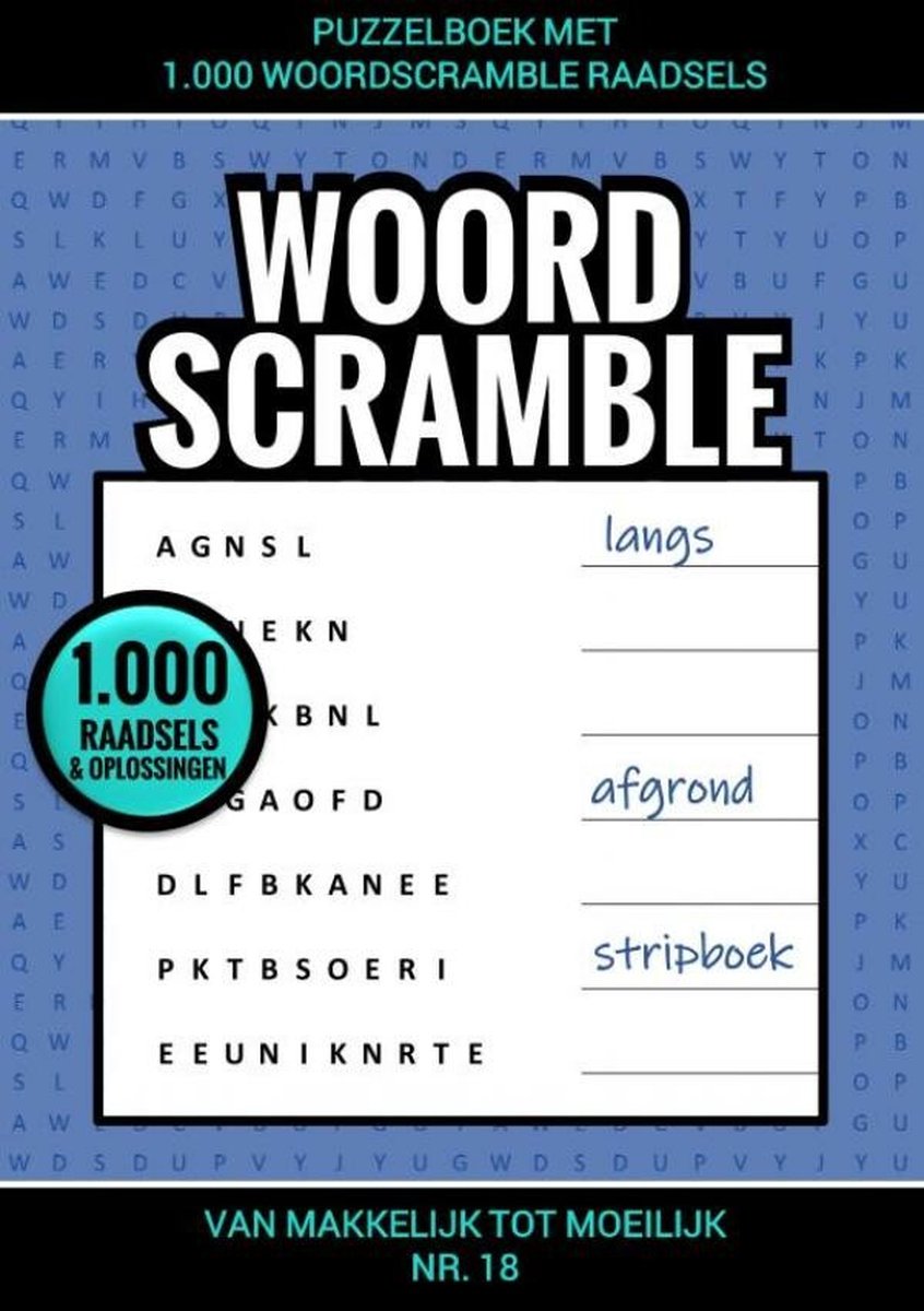 Livre de puzzles Brandless sans marque avec 1 000 énigmes de mots brouillés - no. 18