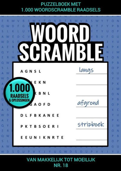 Livre de puzzles Brandless sans marque avec 1 000 énigmes de mots brouillés - no. 18