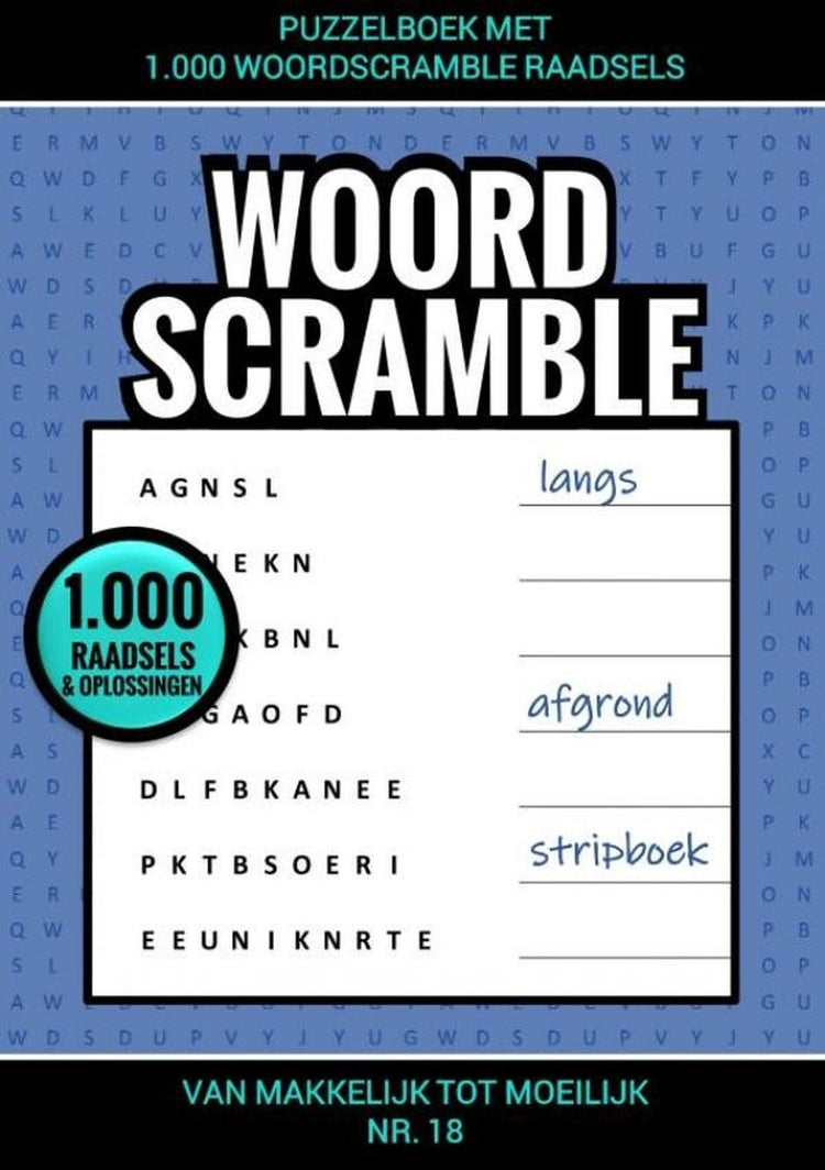 Livre de puzzles Brandless sans marque avec 1 000 énigmes de mots brouillés - no. 18