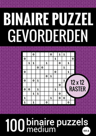 Support de puzzle binaire sans marque sans marque pour étudiants avancés - livre de puzzles avec 100 binairos - no.6