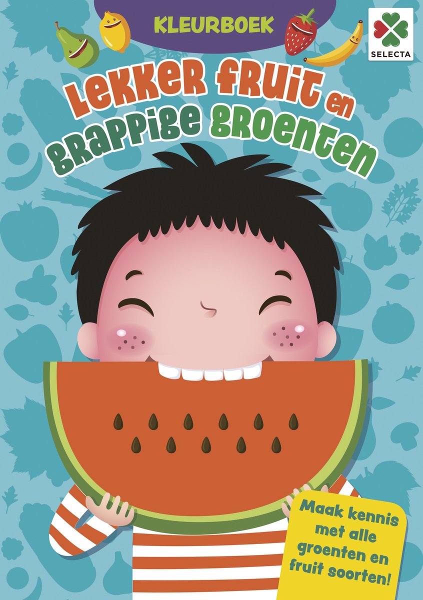 Livre à colorier Fruits savoureux et légumes drôles