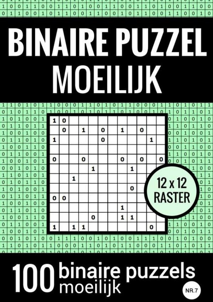 Brandless sans marque puzzle binaire difficile - livre de puzzles avec 100 binairos - no.7