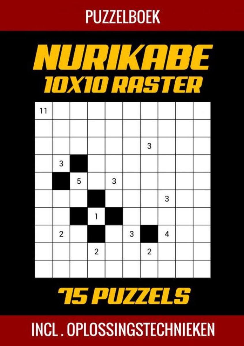 Livre de puzzles Nurikabe grille 10x10 - 75 puzzles - incl. techniques de résolution