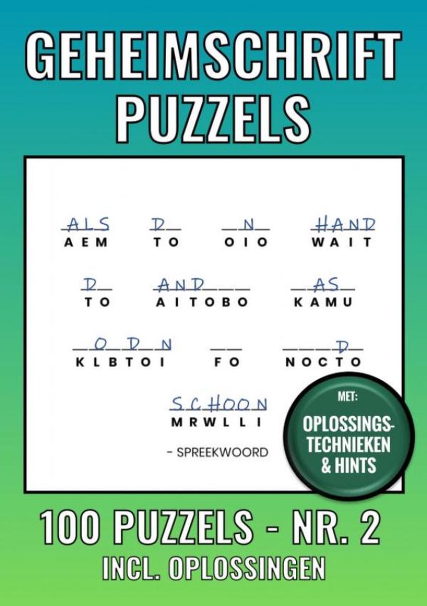 Livre de puzzles à code secret sans marque, sans marque, no. 2 à 100 puzzles - y compris explication, conseils et solutions