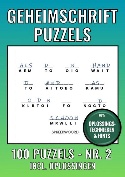 Livre de puzzles à code secret sans marque, sans marque, no. 2 à 100 puzzles - y compris explication, conseils et solutions