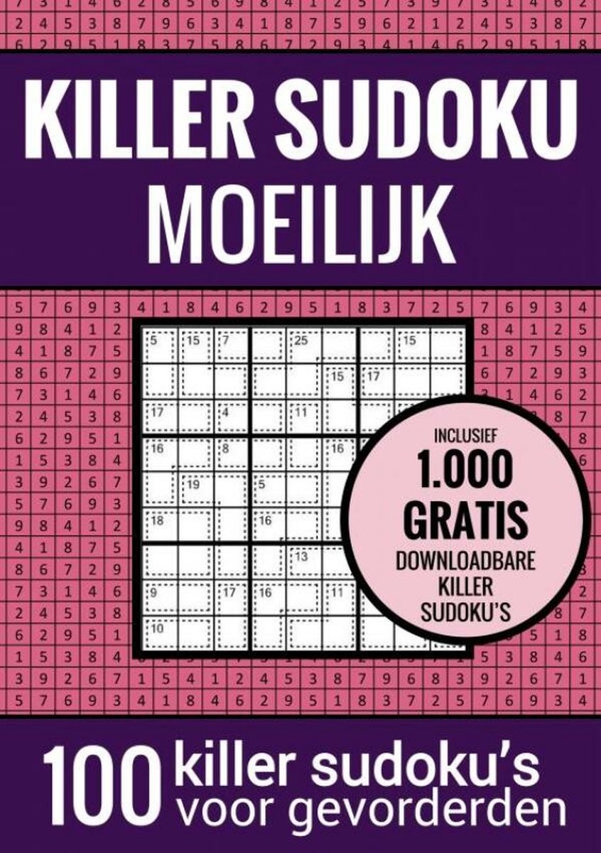 Killer sudoku sudoku difficile : - livre de puzzles avec 100 puzzles difficiles pour adultes et personnes âgées