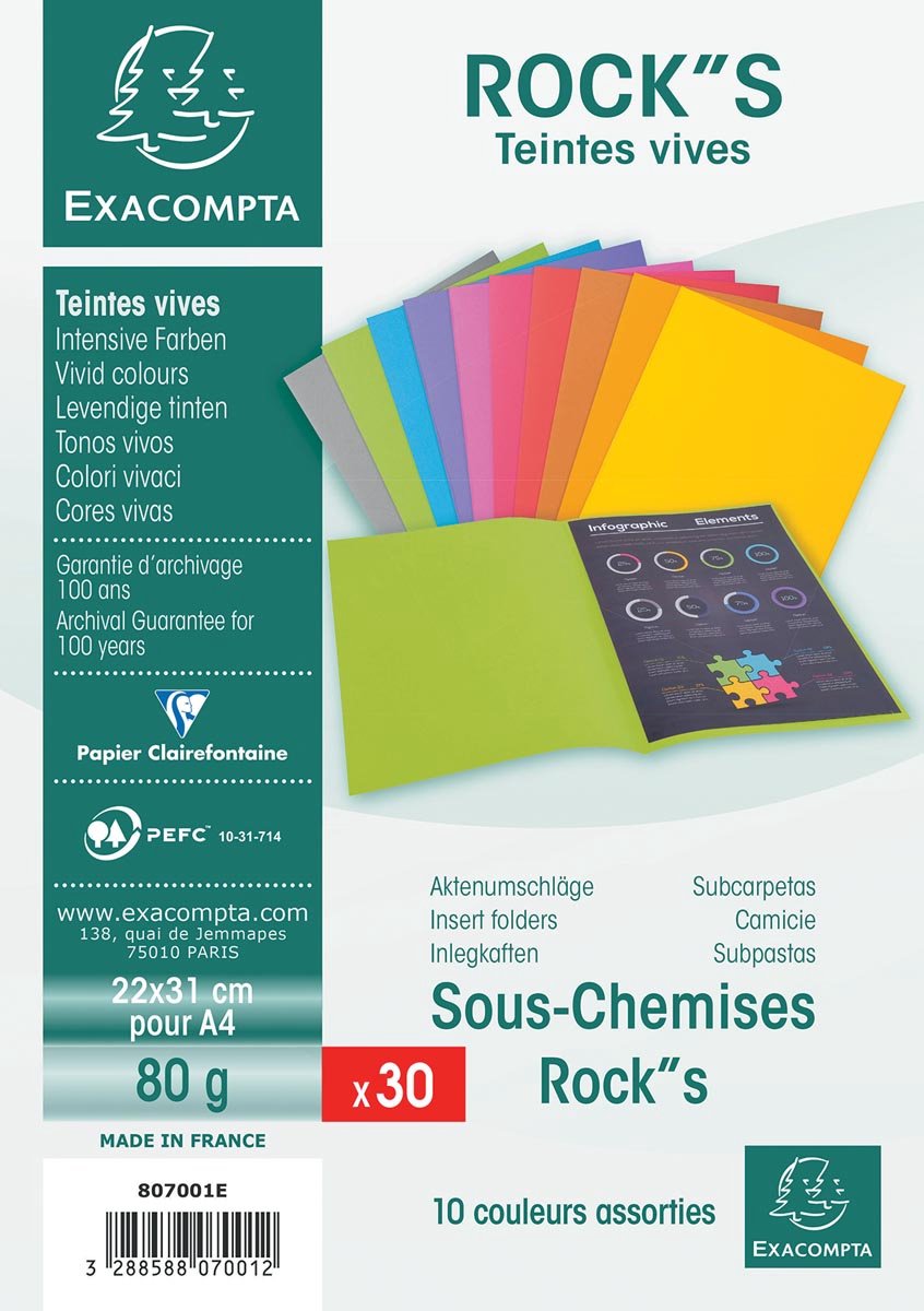 Dossier à inserts roches Exacompta 30 x