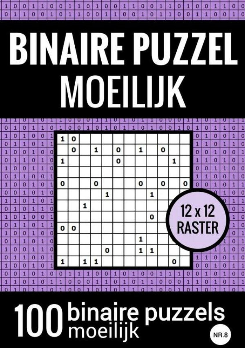 Brandless sans marque puzzle binaire difficile - livre de puzzles avec 100 binairos - no.8