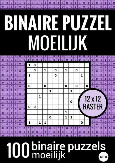 Brandless sans marque puzzle binaire difficile - livre de puzzles avec 100 binairos - no.8